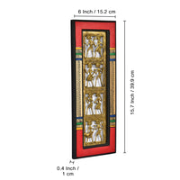 Dhokra Work & Warli Handpainted Vertical Pine Wooden Wall Frame