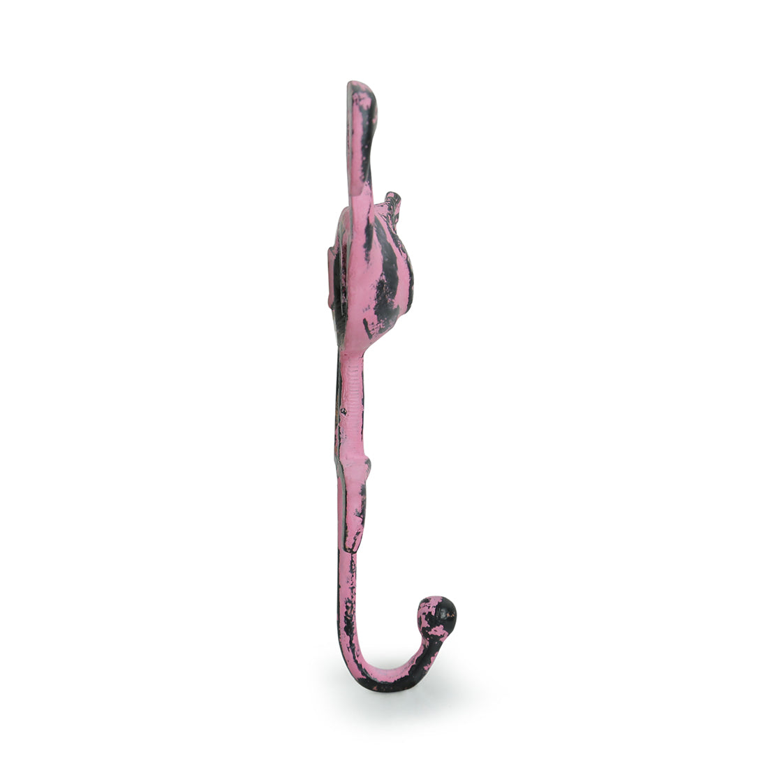 The Blushing Flamingo' Rustic Aluminium Wall Decor & Wall Hook (8.7 Inch)