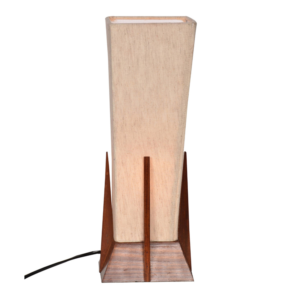 Pyramid Table Lamp In Sheesham Wood (14 Inch)