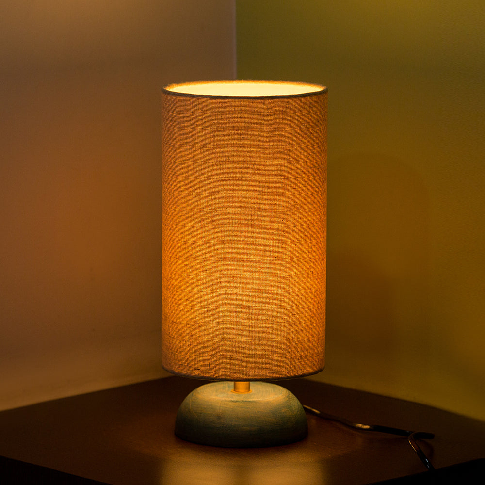 'Faraday' Round Table Lamp In Mango Wood (13 inch)