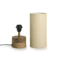 'Volta' Round Table Lamp In Mango Wood (14 inch)