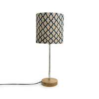 'Moroccan Navy' Handcrafted Table Lamp In Mango Wood & Steel (18 Inch)