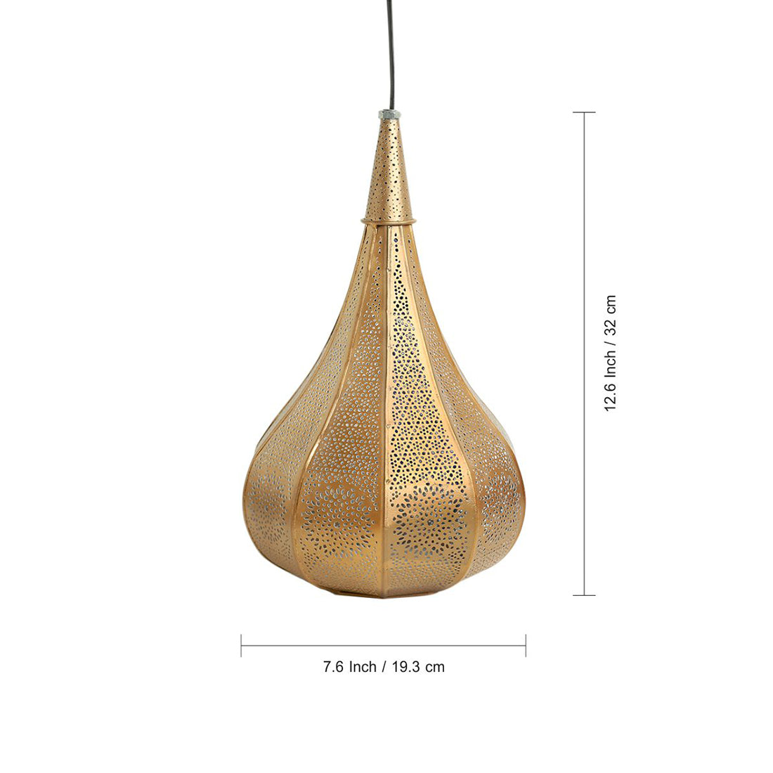 'Morrocan Flame' Hand-etched Pendant Lamp In Iron (13 Inch, Matte Finish)