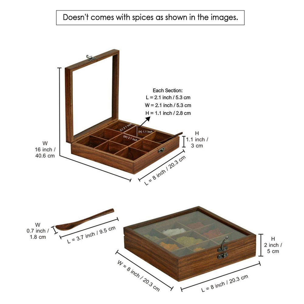 Sheesham Wooden Masala Box