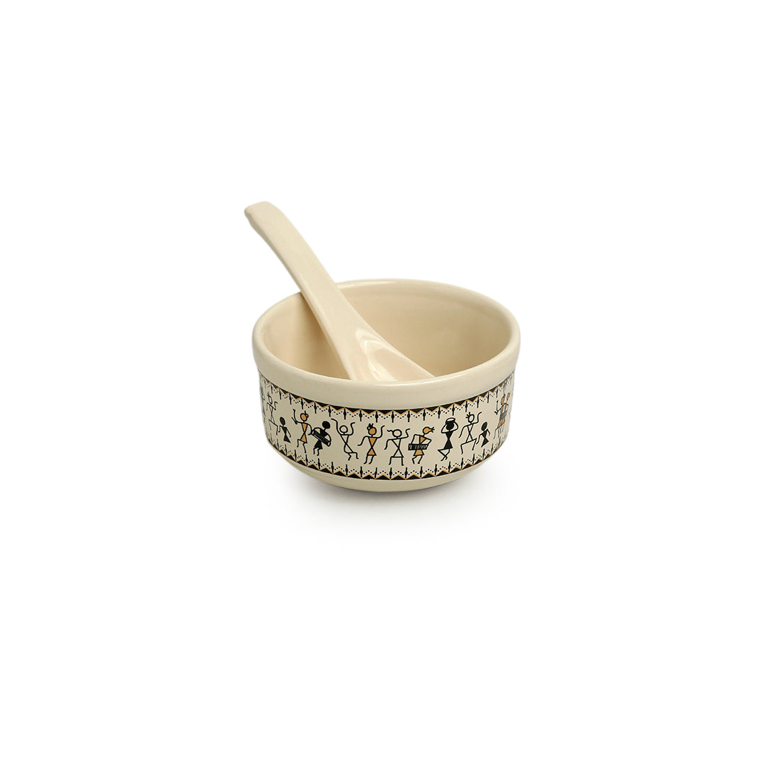 Handcrafted Ceramic Soup Bowls With Spoons 