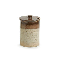 'Refreshing Creams' Studio Pottery Ceramic Pickle & Jam Jar With Spoon