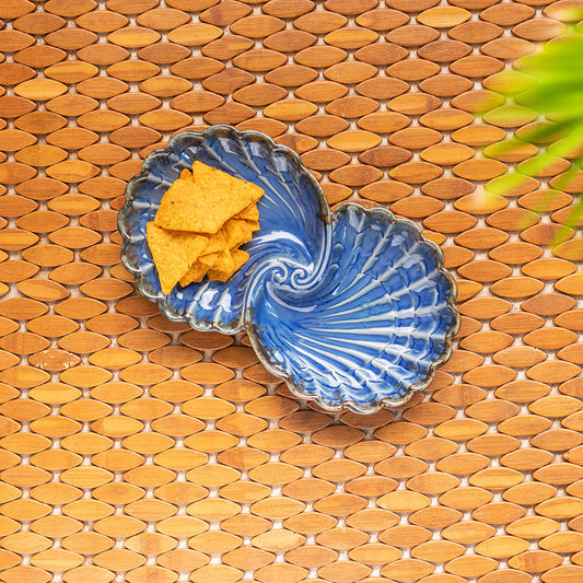'Coral Reef' Serving Platter In Ceramic (Hand Glazed Studio Pottery, Microwave Safe)