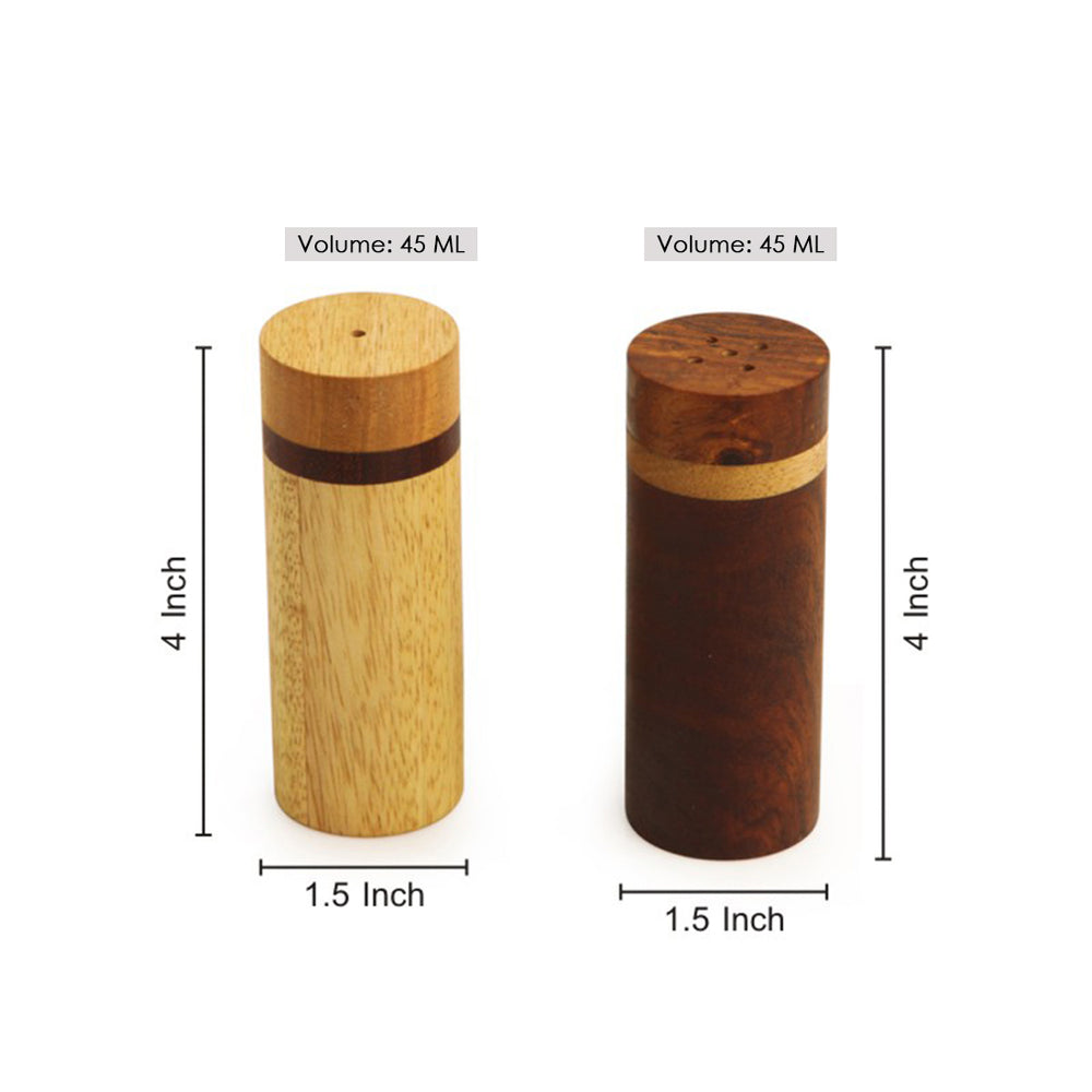 Wooden Elegant Salt & Pepper Shaker In Brown