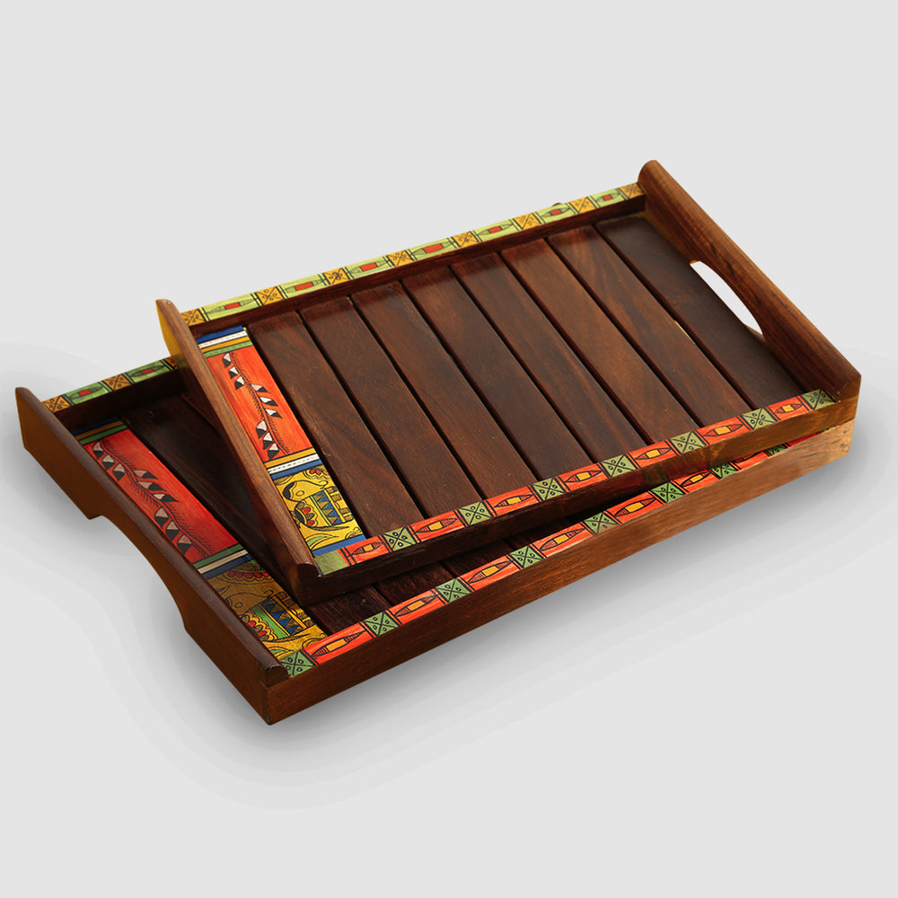 wooden tray set 