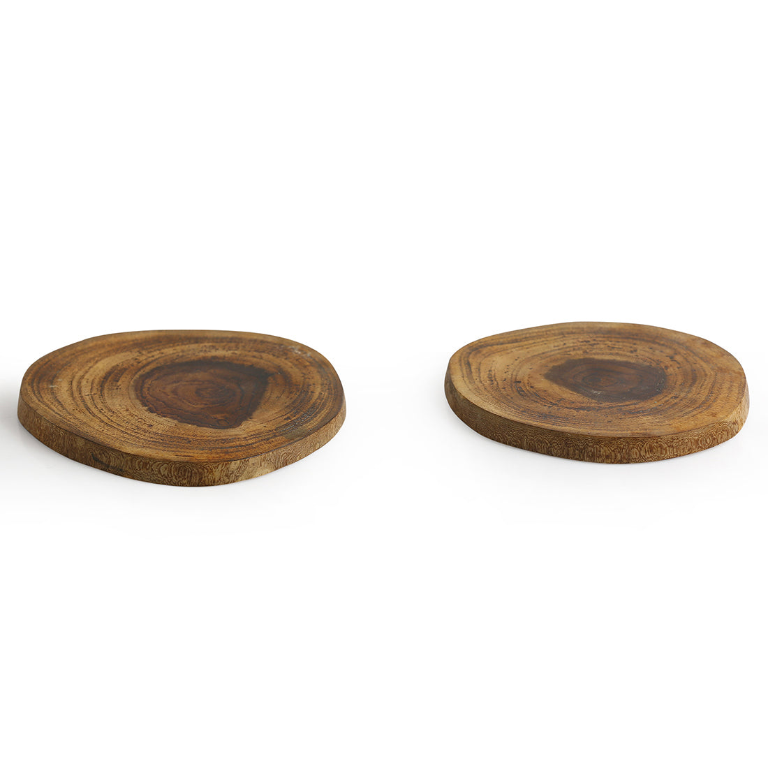 'Circles of Wood' Log Handcrafted Coasters In Mango Wood (Set Of 6)