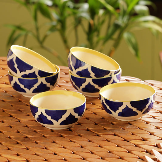 'Six Mediterranean Bowls' Handpainted Serving Bowls In Ceramic (Set Of 6)