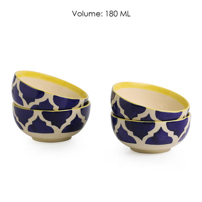 'Four Mediterranean Bowls' Handpainted Serving Bowls In Ceramic (Set Of 4)
