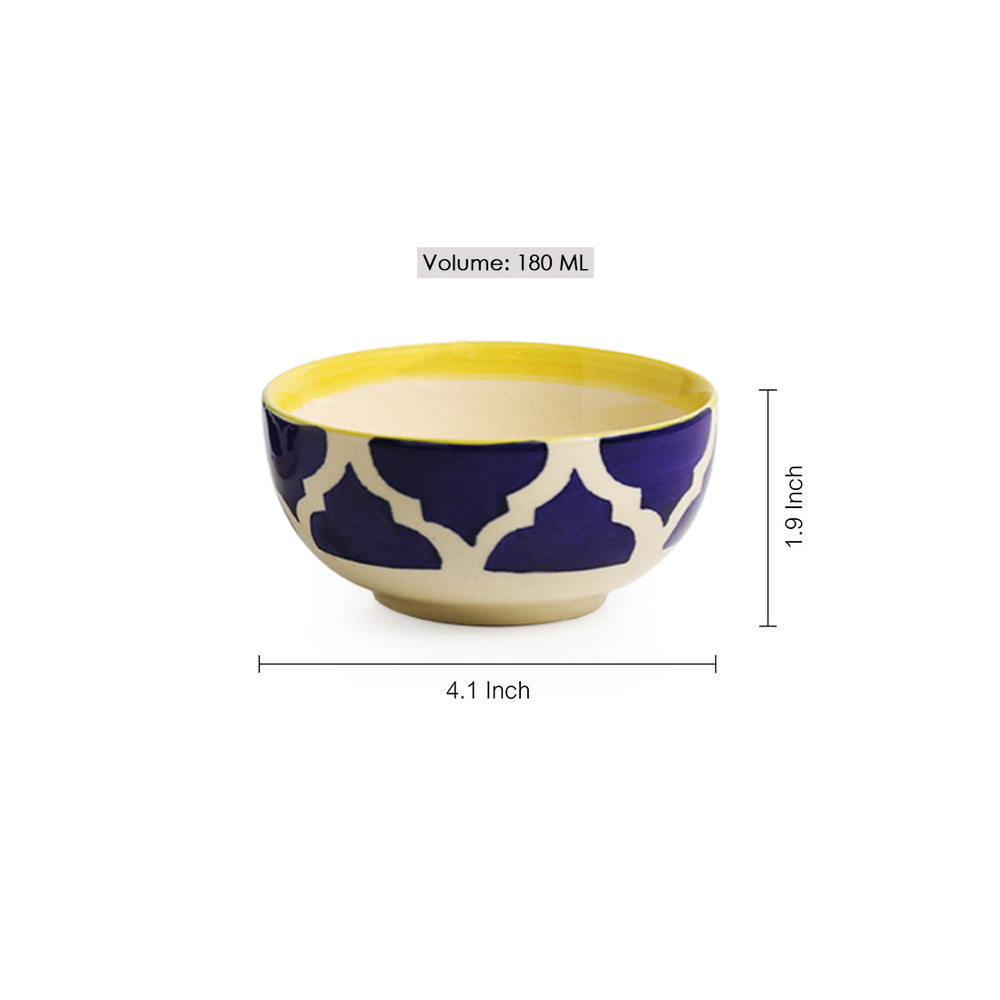 'Four Mediterranean Bowls' Handpainted Serving Bowls In Ceramic (Set Of 4)