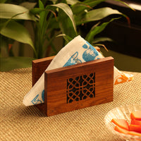 'The Napkin Jaali' Hand Carved Napkin Holder In Sheesham Wood