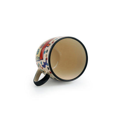 'The Hut Morning Companions' Handpainted Ceramic Tea & Coffee Cups (Set Of 6)