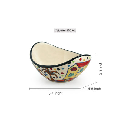 'The Hut Curved Serving' Handpainted Ceramic Bowls (Set Of 2)