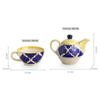 'The Kette-Cup' Moroccan Handpainted Tea Set In Ceramic