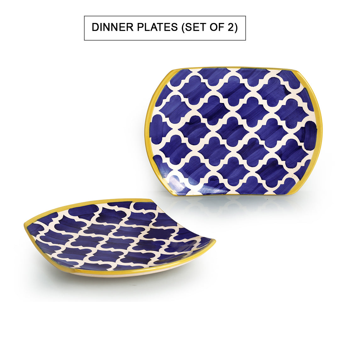 'Moroccan Platter Pair' Handpainted Plates In Ceramic (10 Inch, Set Of 2)