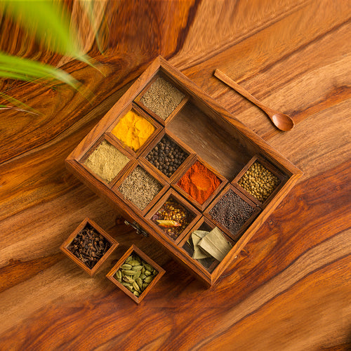 Sheesham Wooden Masala Box