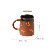 'Leaf Sips' Handpainted & Handglazed Studio Pottery Coffee & Tea Mugs In Ceramic (Set of 2)