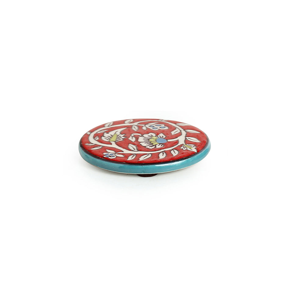 Floral Handpainted Coasters In Ceramic