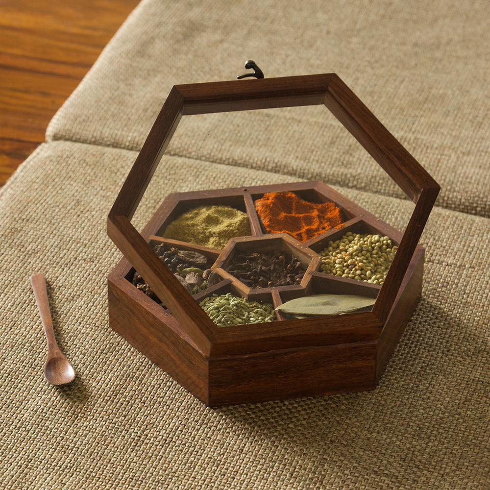 Sheesham Wooden Masala Box
