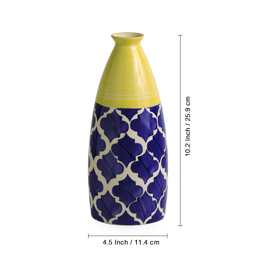 'The Big-Neck' Handpainted Ceramic Vase (10 Inch)