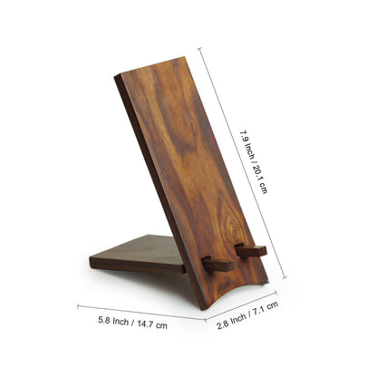 'Folding Stand' Handcrafted Sheesham Wood Mobile Stand