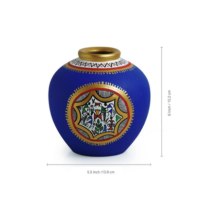 Warli & Madhubani Handpainted Terracotta Vases (Set of 2)