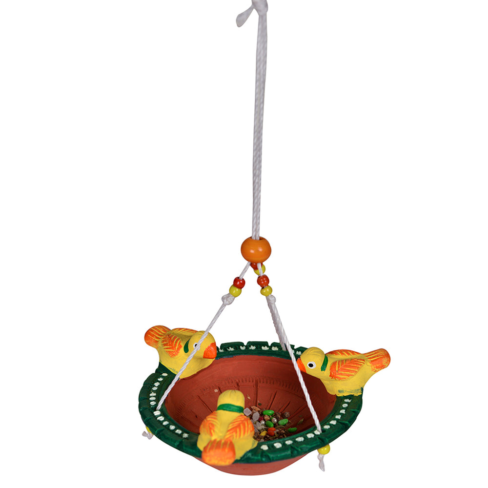 Handpainted Terracotta Bird Feeder