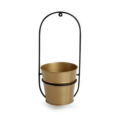 'The Arched Bucket' Wall Planter Pot In Galvanized Iron