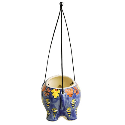 'The Bee Collective' Handpainted Ceramic Hanging Planter Pot