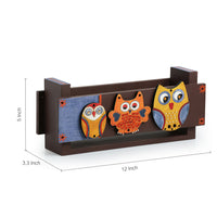 'Triple Owl Motifs' Pine Wood Towel Holder (Upto 3 Towels)