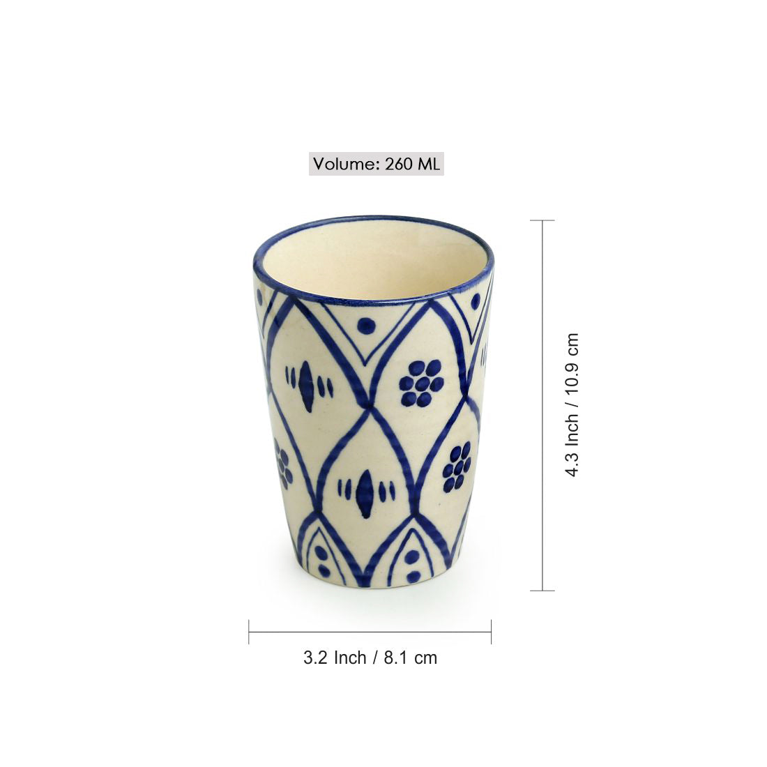 'Moroccan Floral' Handpainted Studio Pottery Ceramic Bathroom Accessory (Set of 3)