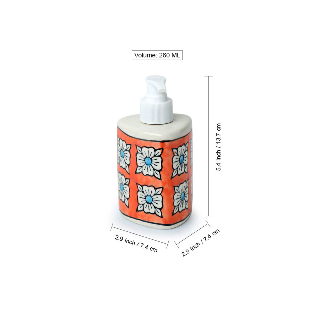 'Marigold Bloom' Handpainted Body Lotion & Liquid Soap Dispenser Bathroom Accessory In Ceramic