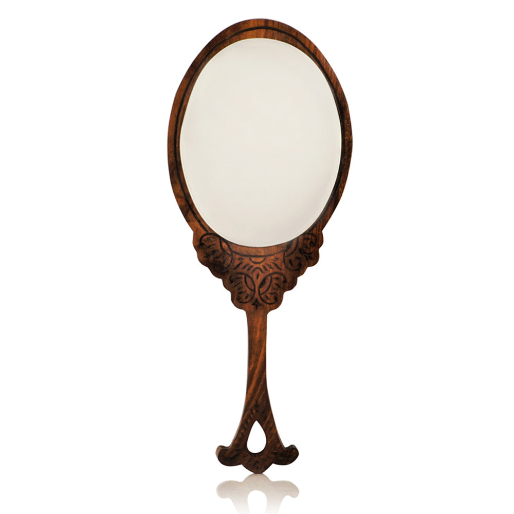 wooden handheld mirror