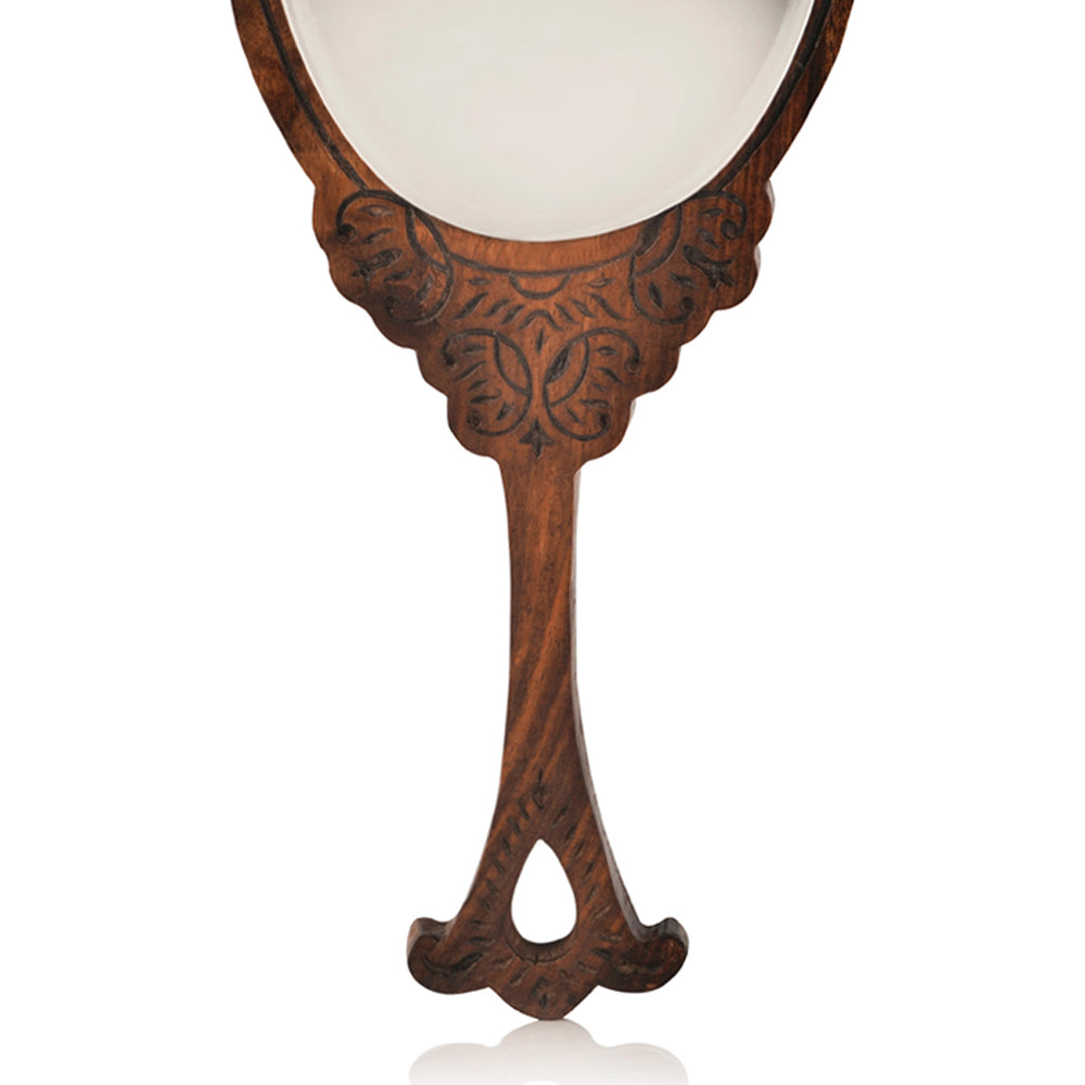 wooden handheld mirror