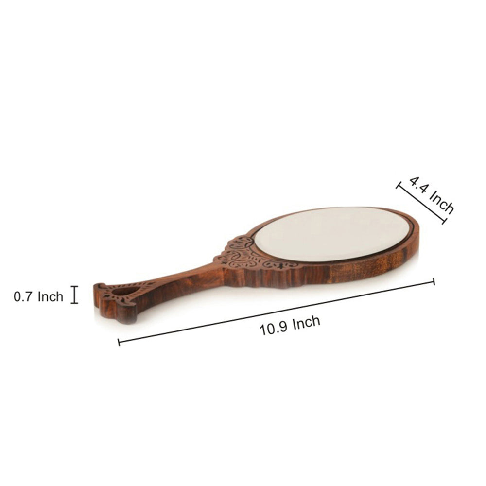 wooden handheld mirror