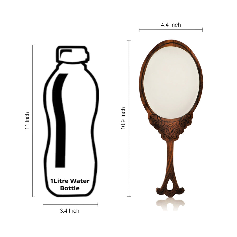 wooden handheld mirror