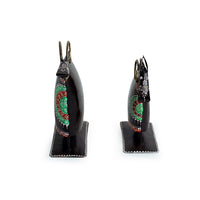 'Festive Oxen' Handpainted Decorative Showpieces (Set of 2, Iron, 10 Inch)