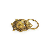 'Lion Laurels' Hand-Etched Cavred Door Knocker In Brass