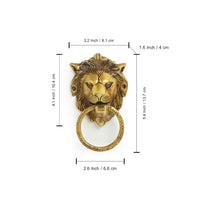 'Lion Laurels' Hand-Etched Cavred Door Knocker In Brass