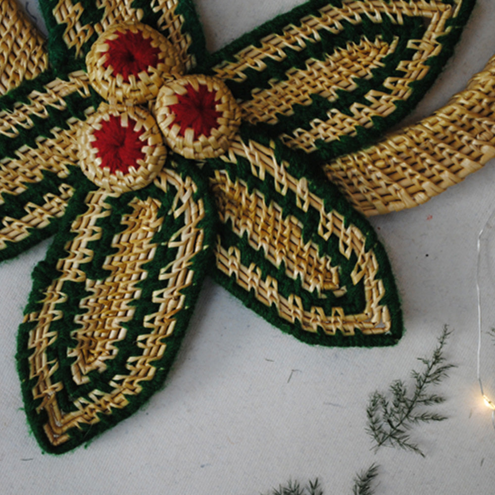 Wreath - Handcrafted Golden Grass Christmas Decor Ornament