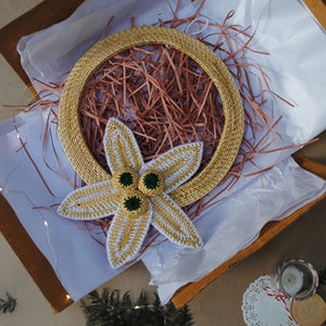 Wreath - Handcrafted Golden Grass Christmas Decor Ornament