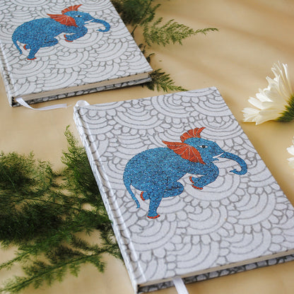 Gajoba - Gond Folk Art Journal/Notebook White (1Pc)