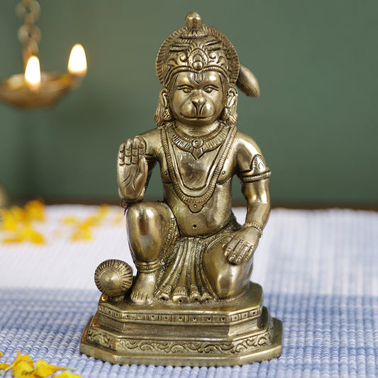 Brass Metal Handcrafted Lord Hanuman (2.6 x 3.2 in)