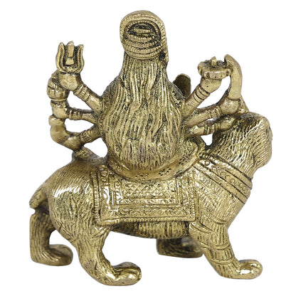 Brass Handcrafted Goddess Durga (3 x 1.5 in)