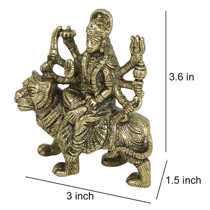 Brass Handcrafted Goddess Durga (3 x 1.5 in)