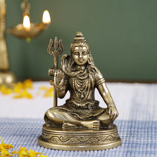 Brass Metal Handcrafted Lord Shiva (2.2 x 3 in)