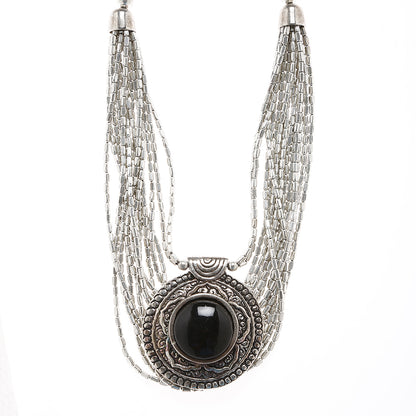 Handcrafted Silver Stone Necklace by Bamboo Tree Jewels